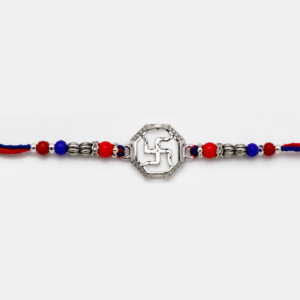 Swastik Style 925 Sterling Silver Rakhi | The Silvy