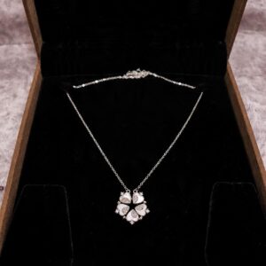 Floral Heart Pendant 925 Sterling Silver Necklace