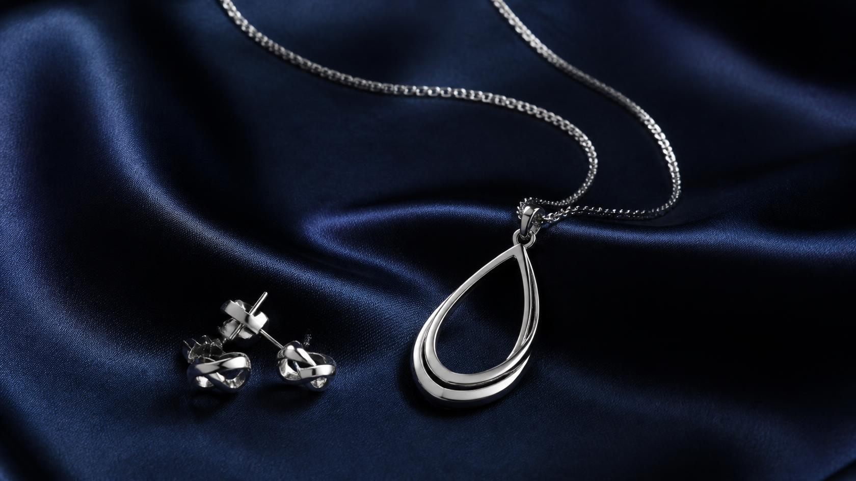 Shiny silver necklace after polishing