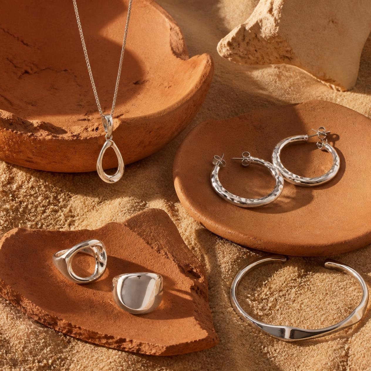 Silver necklace kept clean and bright
